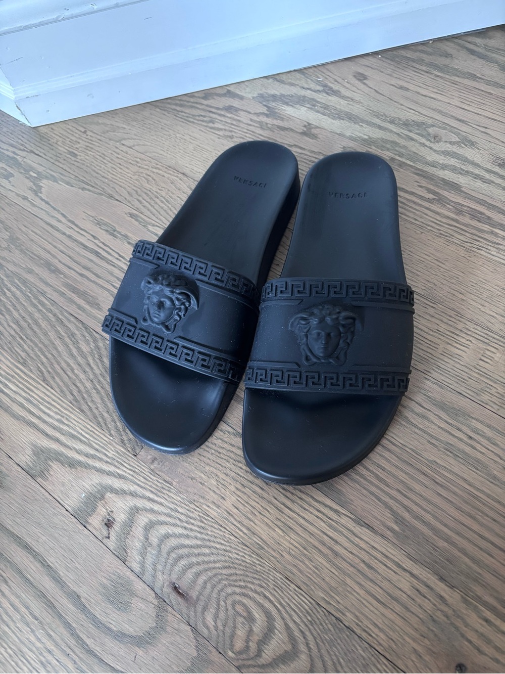 Versace Black Medusa Rubber Slide Sandals